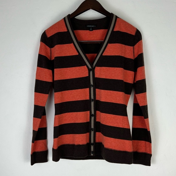 Lafayette 148 Striped Button-Up Cardigan Sweater – Women’s Size Small or Petite - Picture 1 of 10